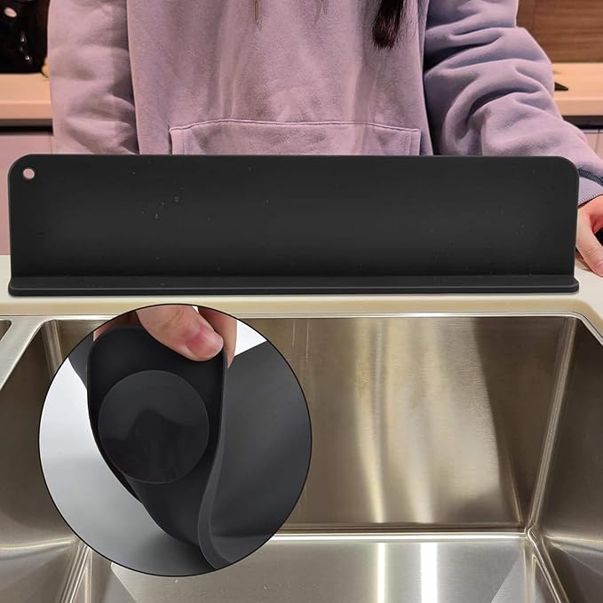 Silicone Sink Splash Guard for Kitchen Faucet – 17.3" Water Splash Guard
