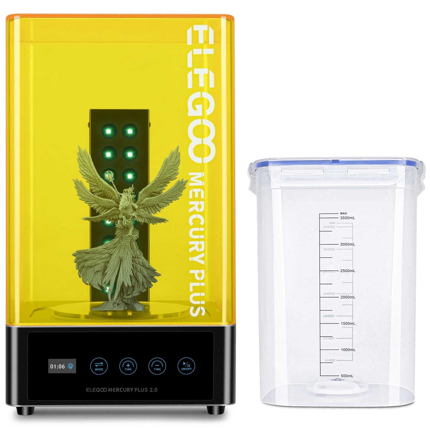 ELEGOO Mercury Plus 2 in 1 Wash and Curing Machine Station V2 for Mars Photon S Photon Mono LCD/DLP/SLA 3D Printers Printed Models