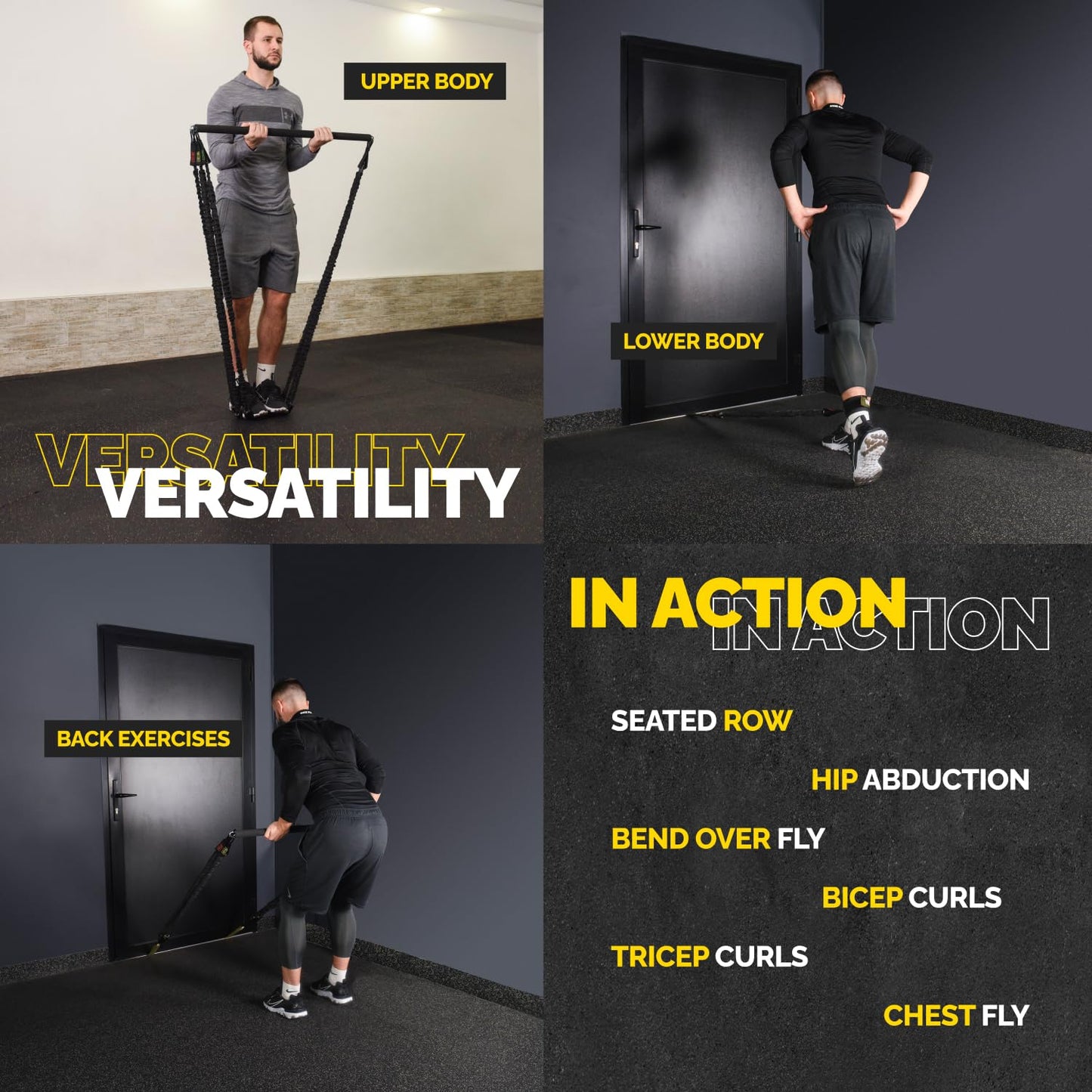 Tube Resistance Bands for Working Out Men and Women - Exercise Bands Resistance Bands Set, Resistance Band Bar, Handles, Ankle Straps, Foot Straps and Door Anchor, Tube Workout Bands (Military Green)