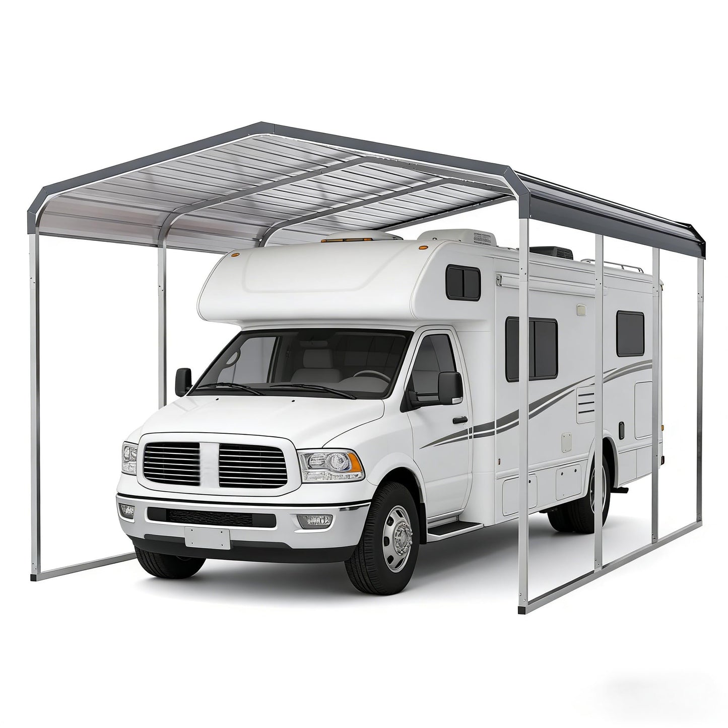 10x15 FT Heavy Duty Metal Carport with Galvanized Steel Roof, Oversized Car Shelter for Trucks Boats Tractors – Outdoor Vehicle Canopy for Driveway, Yard, Farm