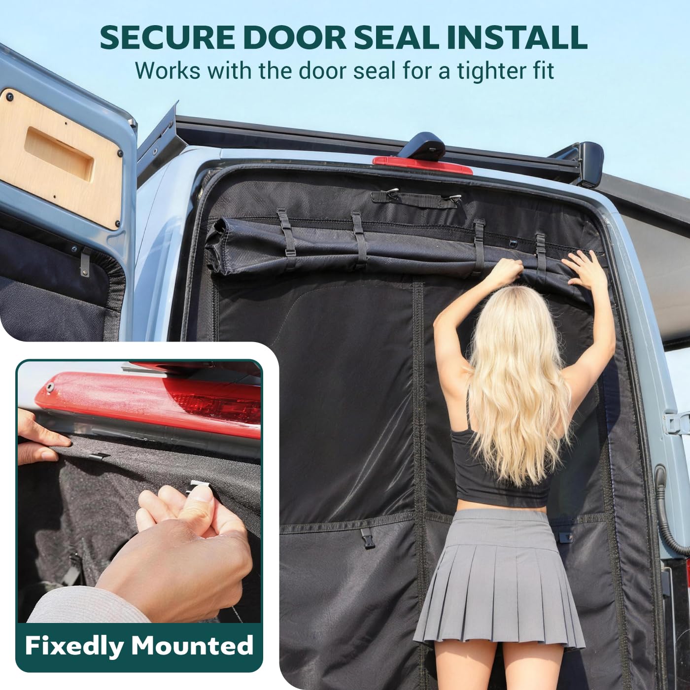 VANNCAMP Magnetic Sliding Door Bug Screen for Ram ProMaster High Roof Van,2014-2026, Weighted Bottom, Hands Free Entry, Center Magnetic Closure
