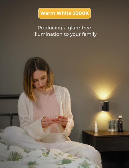 LOHAS-LED Night Light Plug in Wall, Dimmable Night Light with Dusk to Dawn Sensor, [1 Pack] Adjustable Brightness 100LM, Warm White 3000K, Plug in Nightlight for Hallway Bedroom Stair Bathroom Toddler