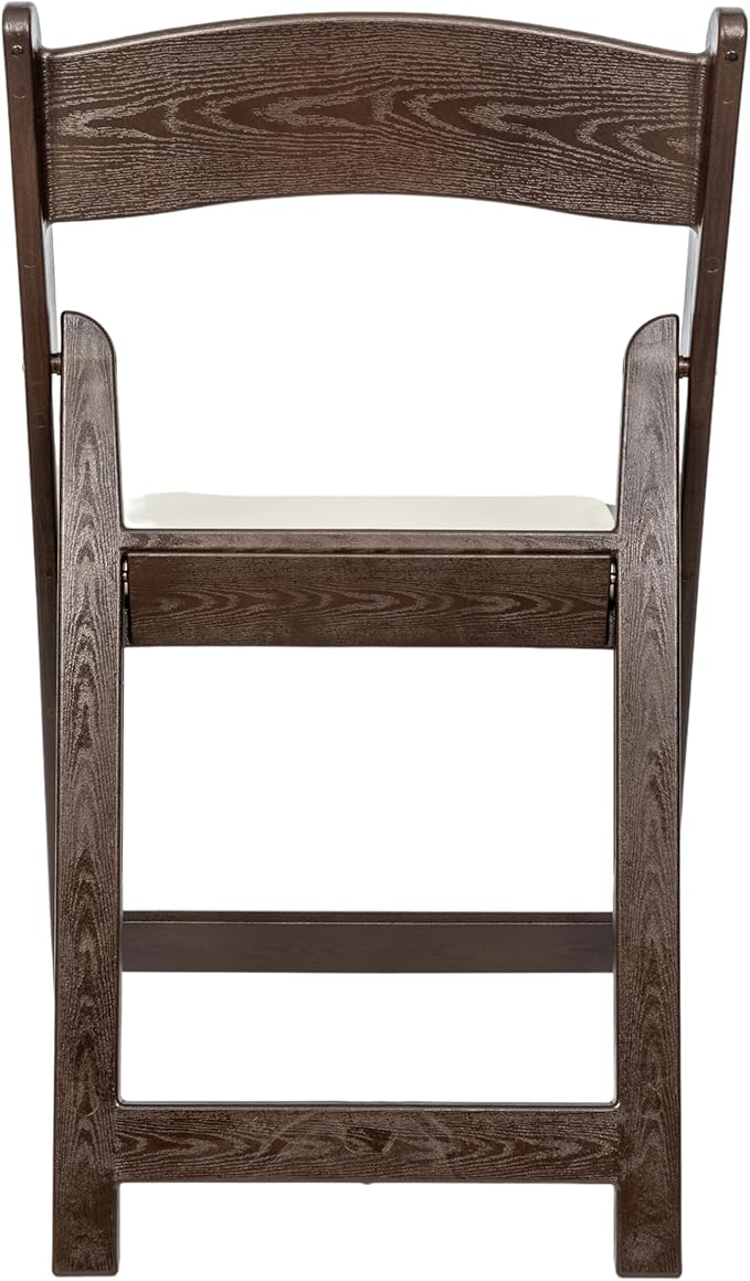 Flash Furniture Hercules Commercial Indoor/Outdoor Folding Event Chair, Wood Look, Weather-Resistant, Lightweight Design, Versatile Use, Set of 2, Dark Brown