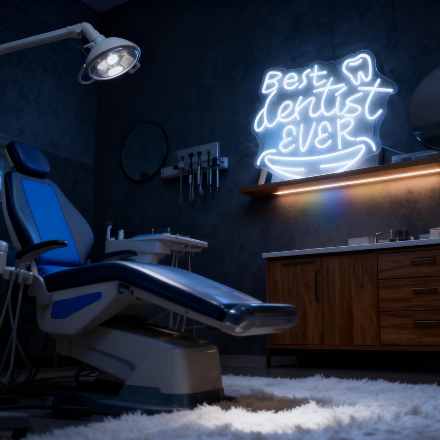 Best Dentist Ever Neon Sign, Dental Office Clinic Dentist Room Home Gift Wall Table Decor, USB Powered Dimmable Decorative Neon Light 15.2 x 13 In