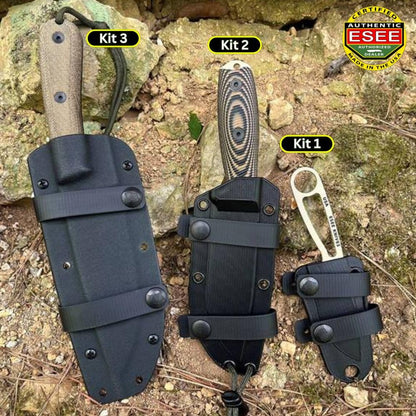 ESEE Horizontal & Scout Strap Carry Kits (Strap Kit 1 (Candiru, Izula, Imlay, Xancudo))
