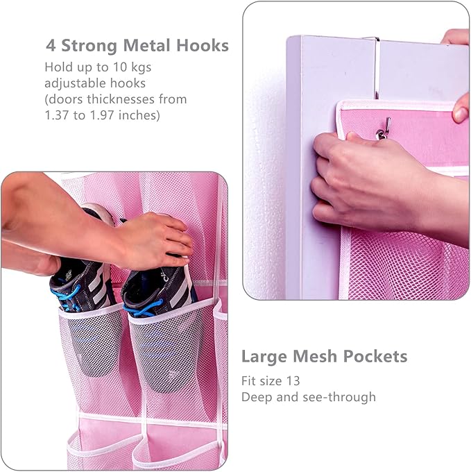 KEEPJOY 28 Pockets Hanging Shoe Organizer, Over the Door Shoe Organizer