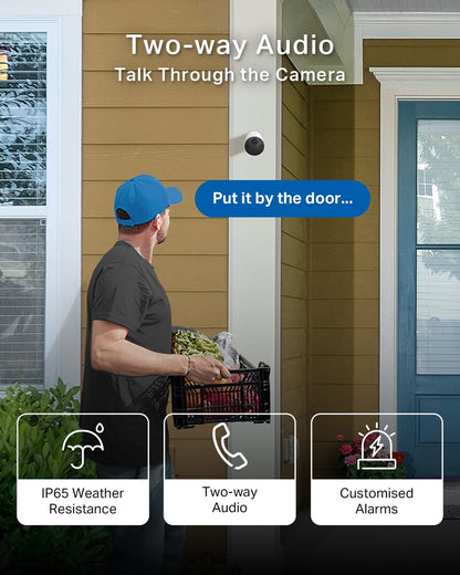 Tapo TC82 2K Battery Security Camera Outdoor Wireless, Indoor & Outdoor CCTV Camera, Colour Night Vision, No Monthly Fee, AI Detection, IP65, 180-Day Battery Life, Works with Alexa & Google
