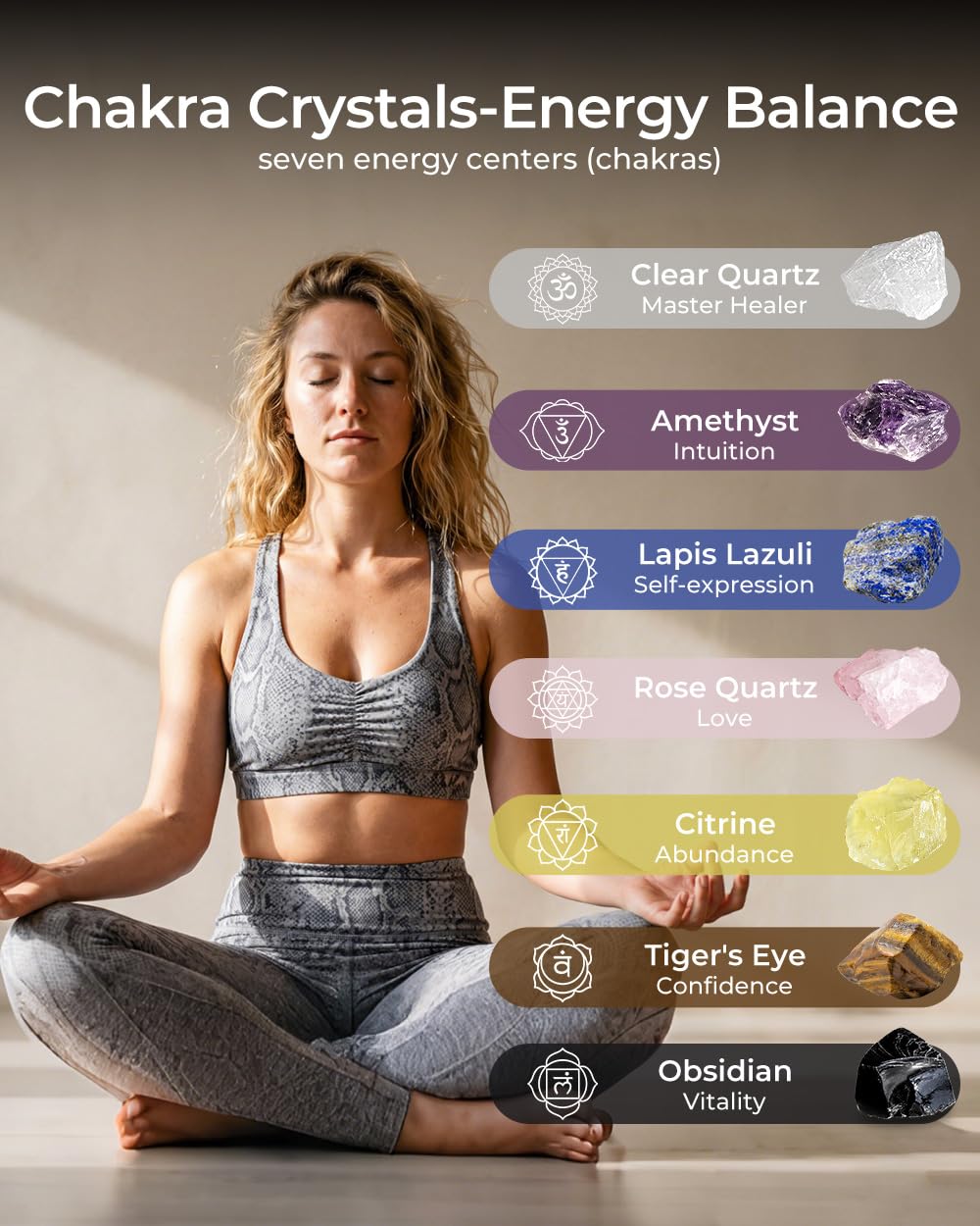 Chakra Bracelets Healing Crystals Set, Crystals and Healing Stones Reiki Energy Protection, Wooden Box, Mothers Day Birthday Gifts for Mom, Meditation Relax, Relief Anxiety Stress Gifts for Women