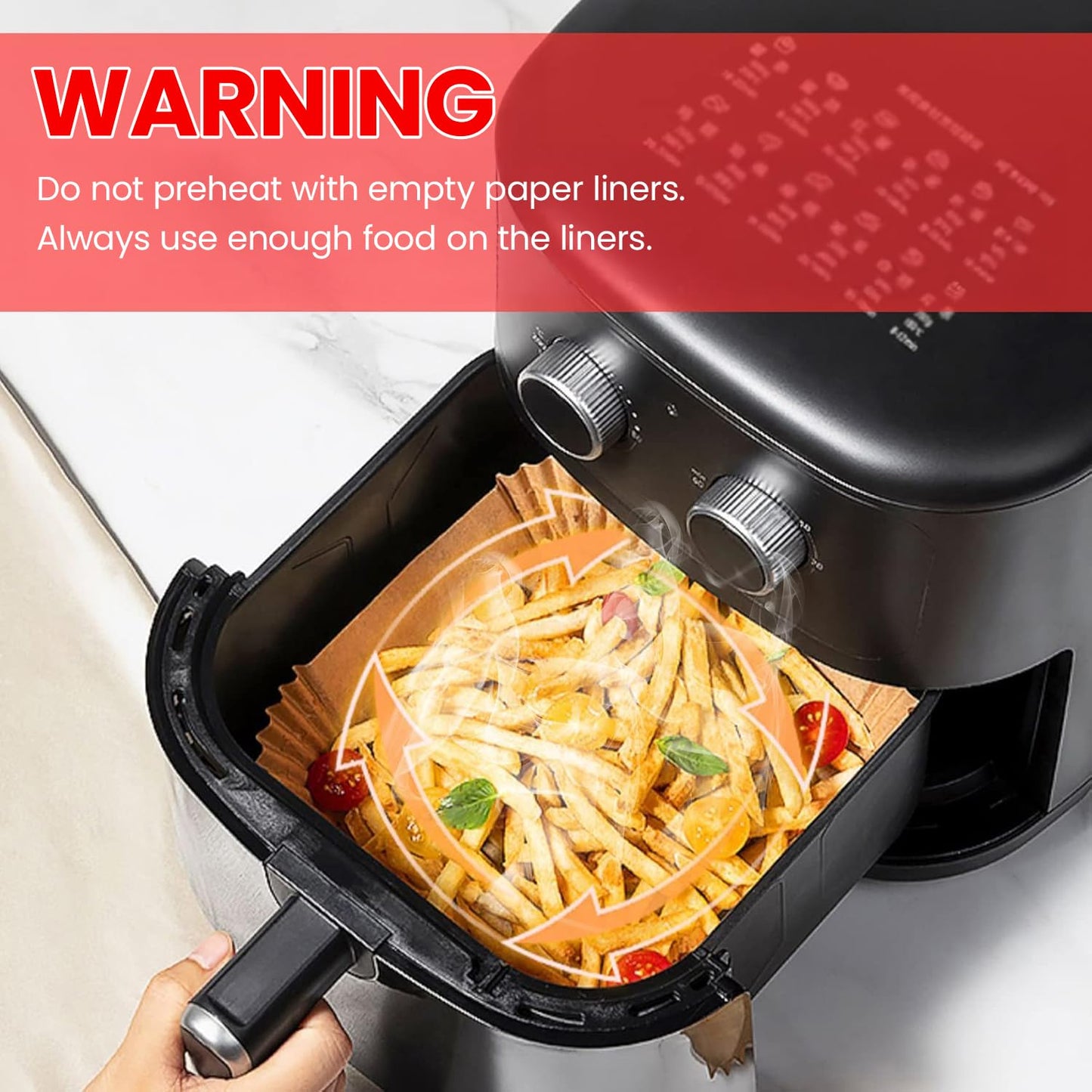 400 Pcs Air Fryer Paper Liners, 8" Square Air Fryer Liners Disposable, Heavy-Duty Parchment Paper for 5-8 qt Airfryer Basket, Non-Stick & Grease-Proof Baking Liner for Oven Pan