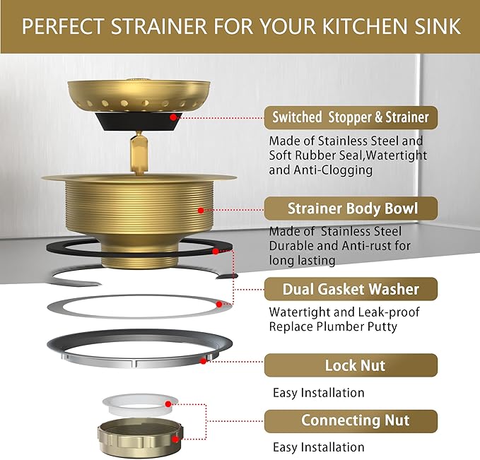 Kitchen Sink Drain Gold Sink Drain Strainer
