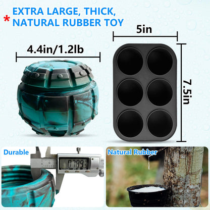 Yipetor Frozen Treat Dispensing Dog Toy - Large Chew Toy, Freezable Fillable Rubber, Reduces Anxiety, Easy to Clean, Interactive Puzzle (Large)