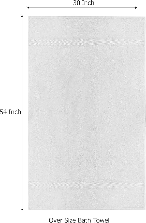 Cotton Craft Ultra Soft 4 Pack Oversized Extra Large Bath Towels 30x54 White