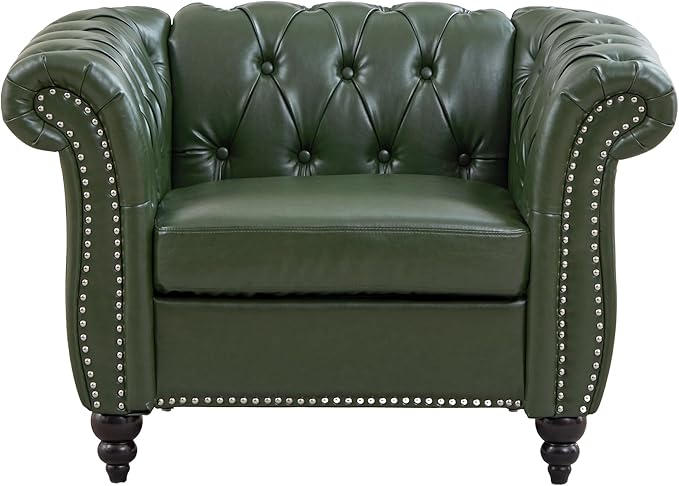 Mid-Century 2 Seater Sofa, Faux Leather Loveseat