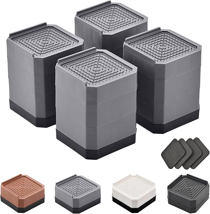 EclatBain Bed Risers Furniture Risers Heavy-Duty Rectangular Adjustable Block