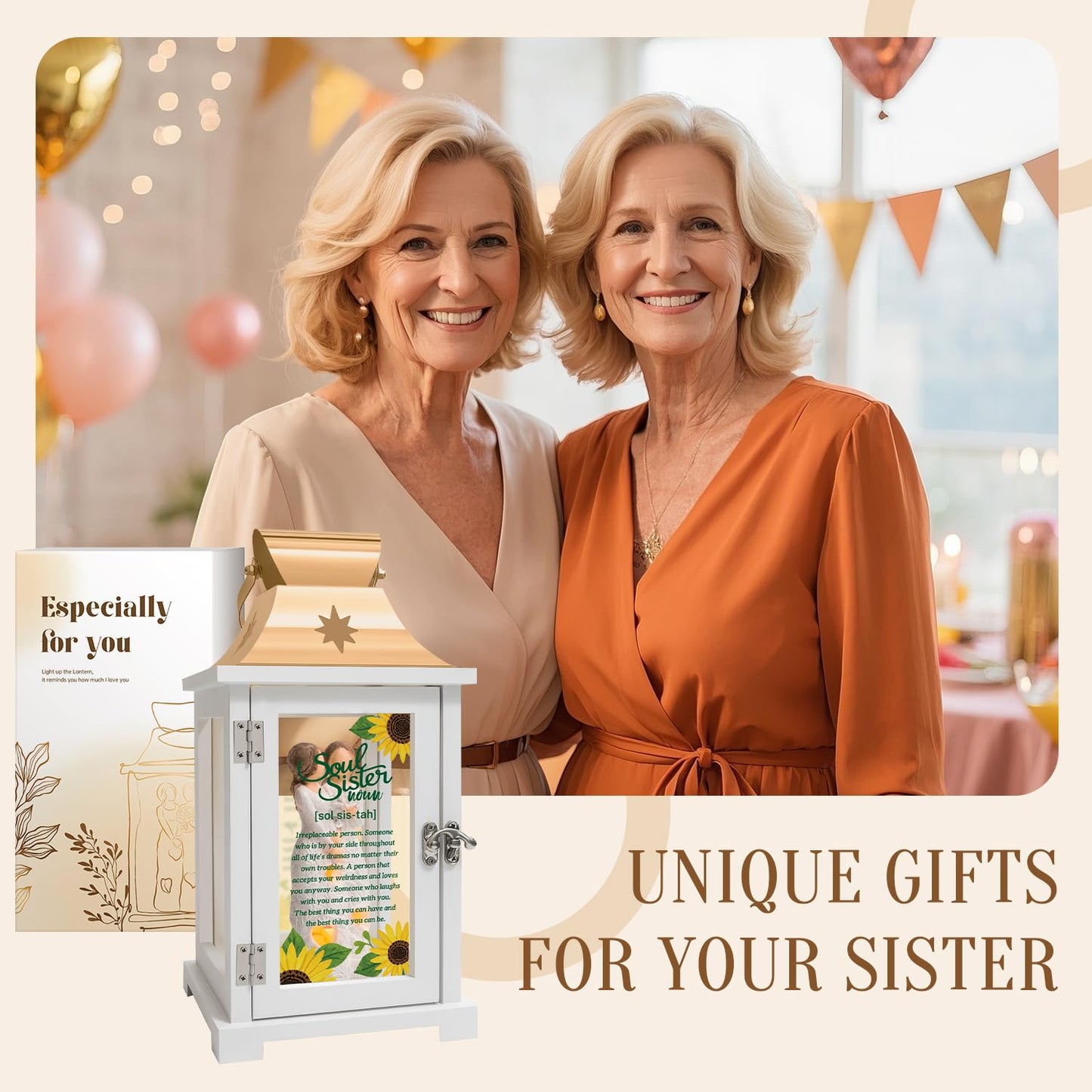 Best Friend Birthday Gifts for Women - Soul Sister Gifts, Friendship Gifts, Bestie Gifts for Women Sister Birthday Gifts, Sister Gifts from Sister