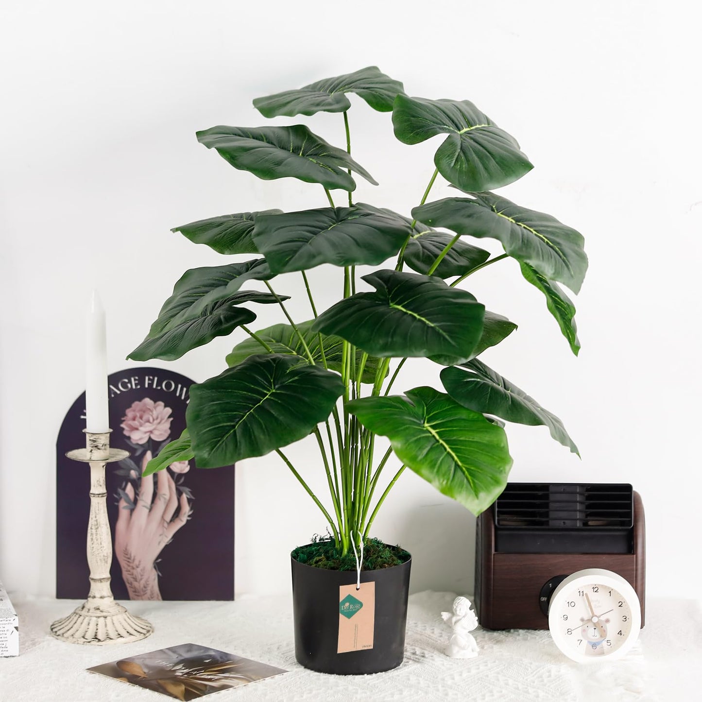 Der Rose 28'' Fake Plants Large Artificial Tropical Faux Plants Indoor Tall for Room Home Bathroom Farmhouse Outdoor Decor