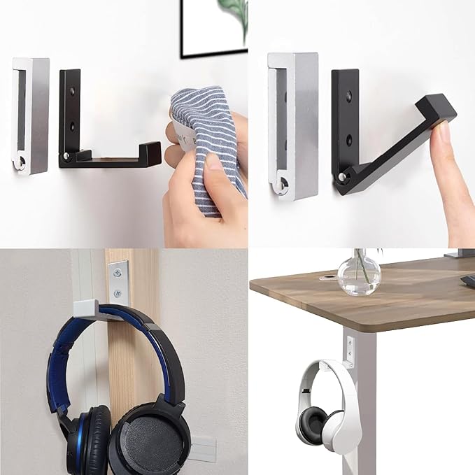 OHIYO Folding Wall Hooks 2PCS Foldable Hooks Bearing Load 33lb/15kg Wall