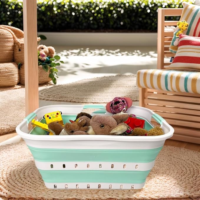 SAMMART 42L Collapsible Plastic Laundry Basket