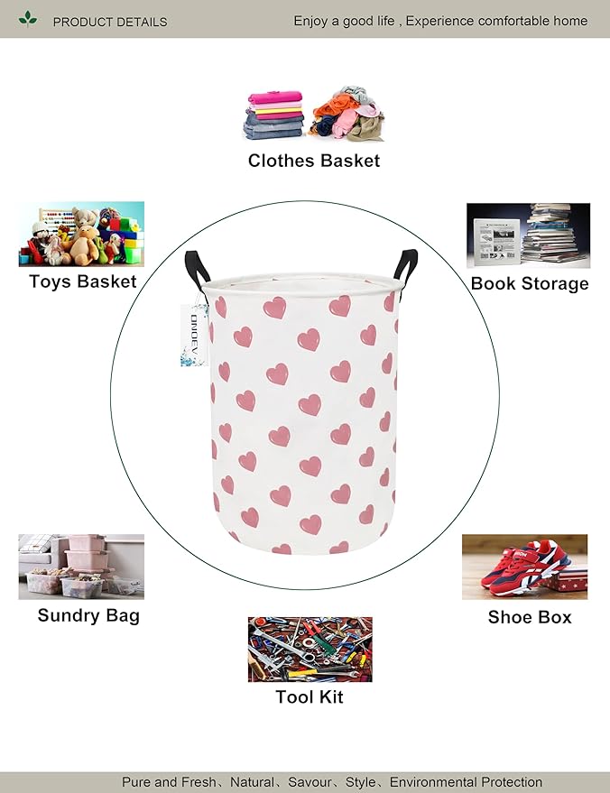 Round waterproof laundry basket, foldable storage basket, laundry Hampers
