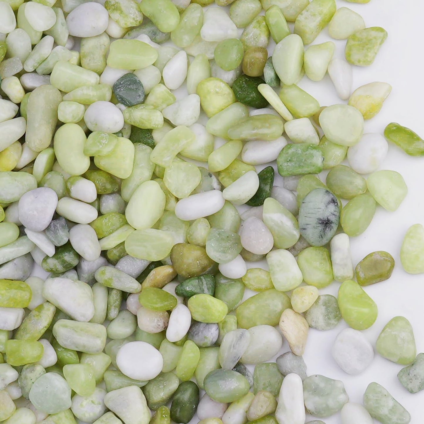 Pulovin 5 lbs Jade Pebbles for Indoor Plants, Decorative Pebbles for Bamboo, Vase, 3/8" Plant Gravel for Pots Indoor, Highly Polished Small River Rocks