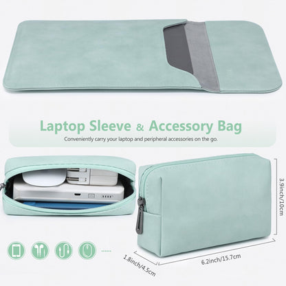 HYZUO 13 Inch Laptop Sleeve PC Case for MacBook Pro 13 M2 M1 2025-2016, MacBook Air 13 M4 M3 M2 M1 2025-2018, 13" iPad Pro/Air, Surface Pro, XPS 13, with Small Bag, Mint Green