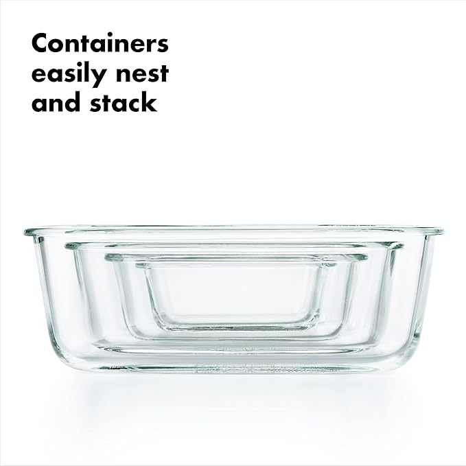 OXO Good Grips 3.5 Cup Smart Seal Airtight Glass Rectangle Food Storage