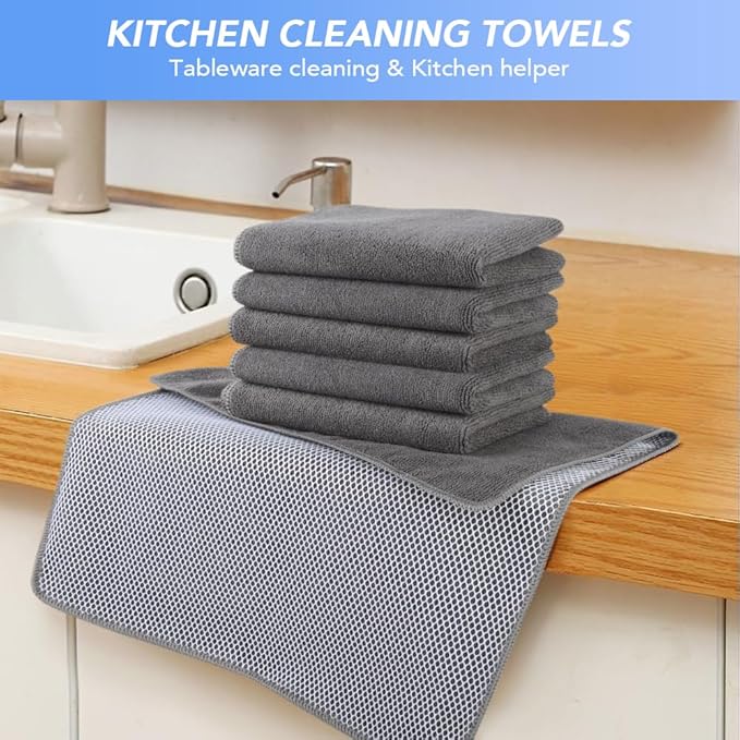 KinHwa Kitchen Washcloths for Dishes Absorbent Microfiber Dish Cloths Dish