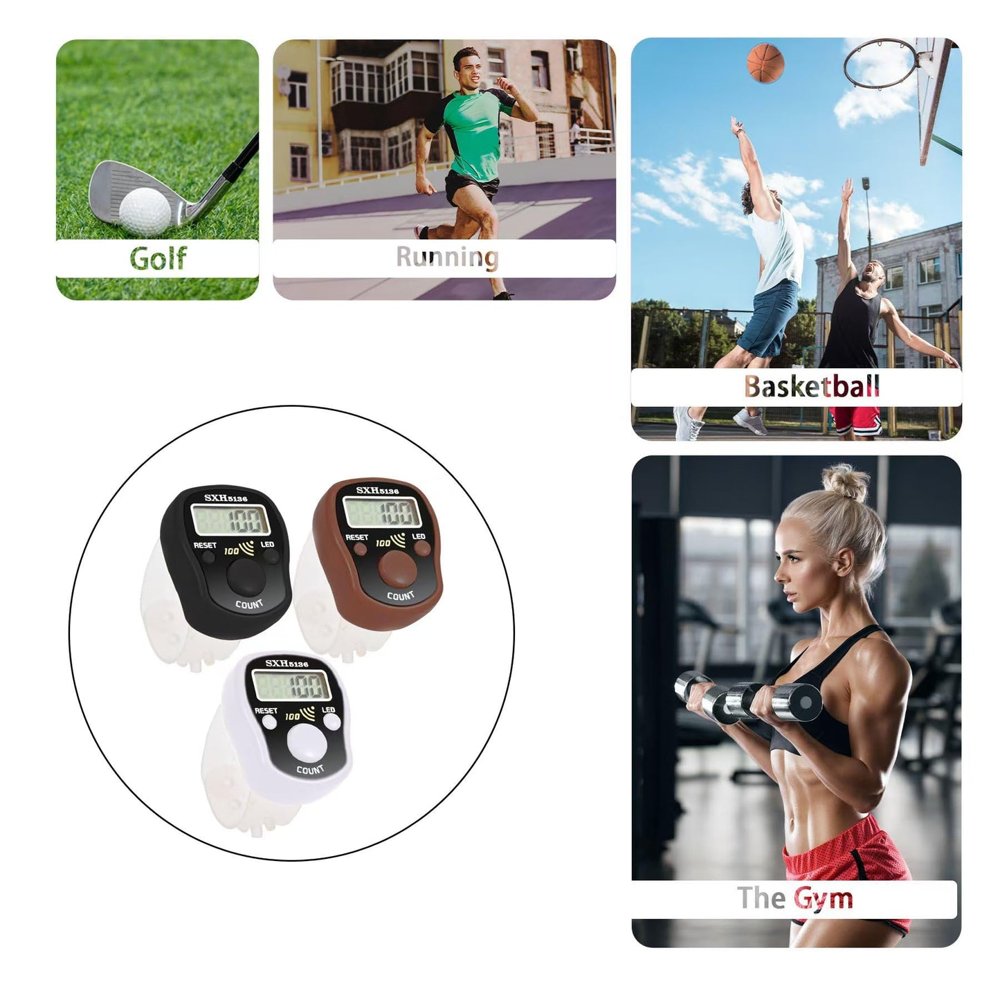 Finger Counter Click Manual Digital clicker, 3pack Stitch Tally Knitting Counters Led Resettable Digits Pitch Electronic LCD Display finger Number Counter Finger Hand Tally Counter Counting Clicker