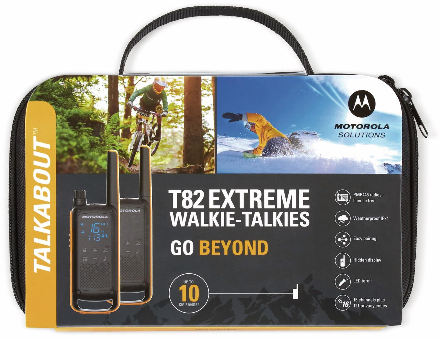 Motorola Talkabout T82 Extreme PMR446 2-Way Walkie Talkie Radio Twin Pack - Yellow / Black