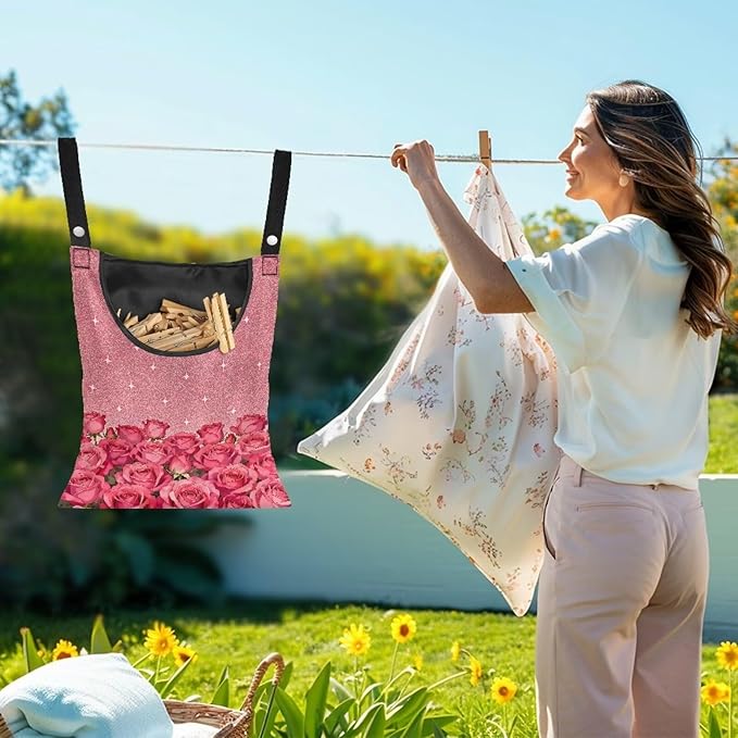 Clothespin Bag for Clothes Pin Holder for Outside and Clothes Line Pins