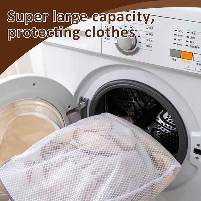 Hanging Washable Laundry Hamper, Over Door Mesh Laundry Bag