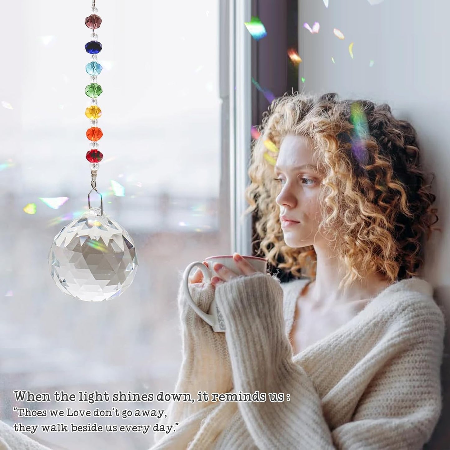 HEGELDA Cat Memorial Gifts for Loss of Cat, Crystal Sun Catcher with Sympathy Poem Card, Refractive Prism Hanging Ornament, Pet Bereavement Keepsake, Premium Gift Box Included