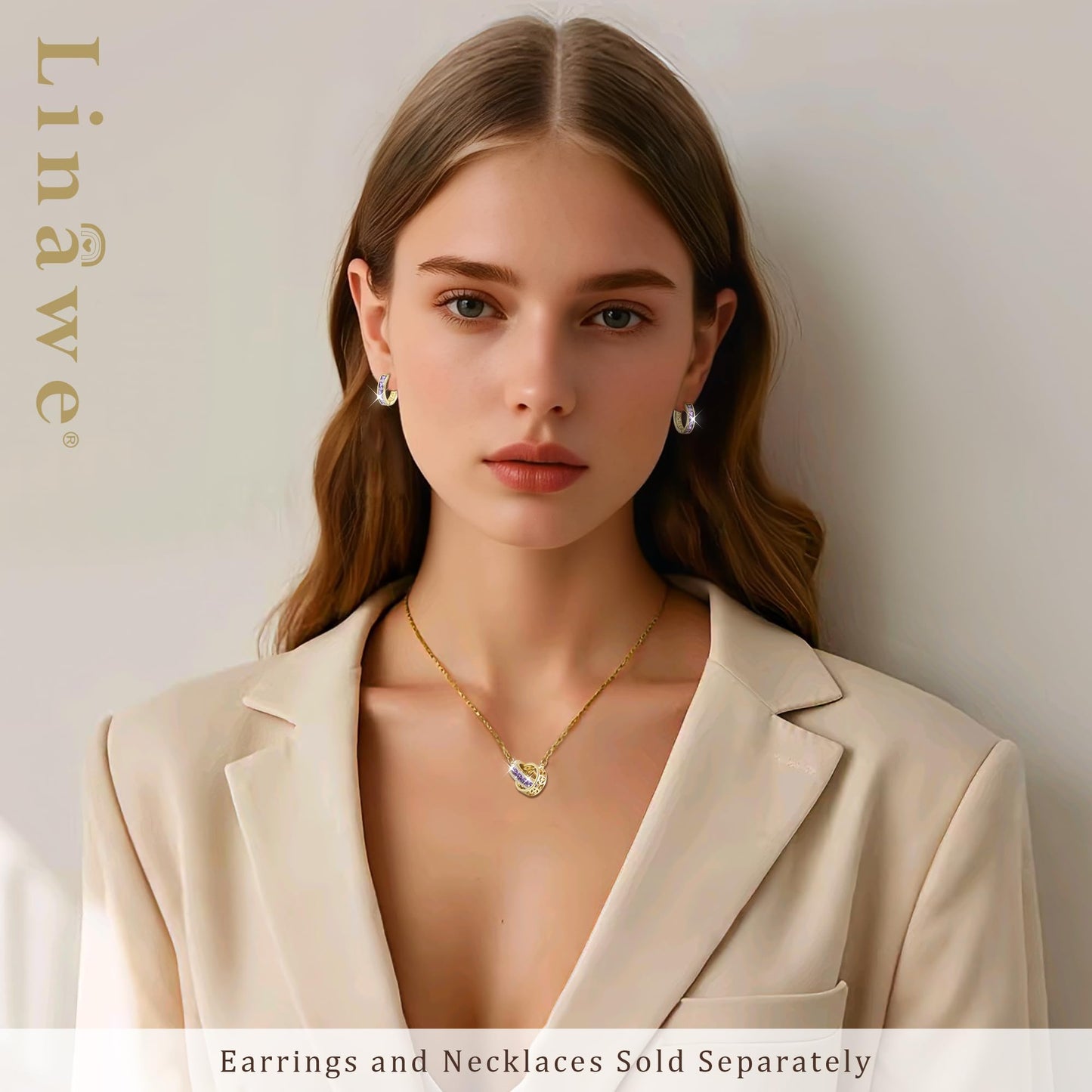 Linawe Purple Gold Hoop Earrings for Women Trendy, Cubic Zirconia Amethyst Earrings Studs, Helix Cute Small Cuff Hoop, Huggie Earrings, Ear Tragus Safety Pin Cartilage