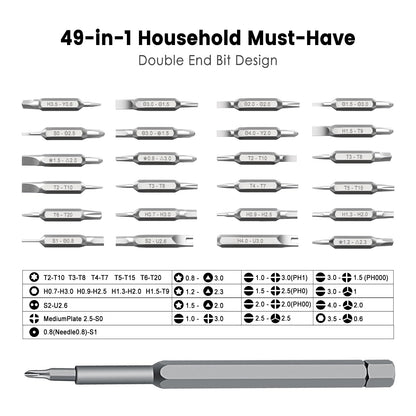 LOPLANE 49-in-1 Precision Screwdriver Set, Tiny Torx Screwdriver Fits Glasses, Magnetic Repair Tool Kit For Laptop, Iphone, Macbook, Tablet, Computer, Ps5, Electronics, Watch, Xbox, Camera