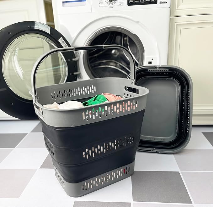 SAMMART 38L Collapsible Plastic Laundry Basket