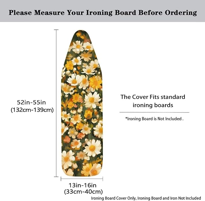 Painting Flower Ironing Board Pad and Cover Durable Thick Daisy Ironing Board