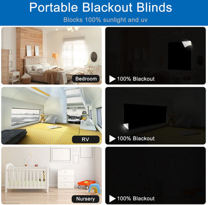 100% Blackout Blind Magnetic Window Cover 118 x 57Inch,No Drill,Cut Any Size/Shape,Portable Black Out Shades Curtains for Nursery Bedroom,Rv,Media Room with Magnetic Closure