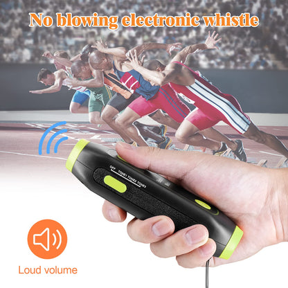 LANRU Electronic Whistle Handheld Electric Whistle with Lanyard Light Flashlight for Coaches Referees P.E. Teacher