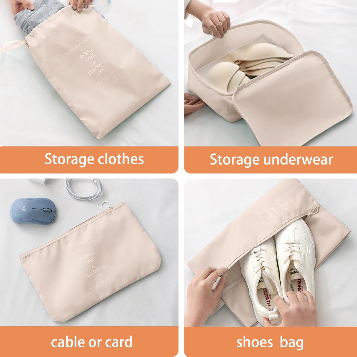 YEEYAA Packing Cubes for Travel - 8 Set Luggage Organizer Bags for Family, Mesh Breathable Travel Packing Cubes for Suitcases Durable Travel Essentials Bags Set