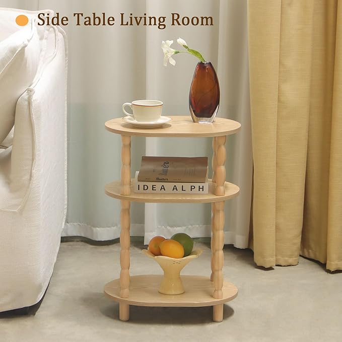 MaxSmeo End Table, Small Oval Side Table