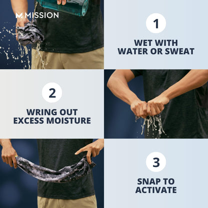 MISSION Max Plus Cooling Towel- Soft, Durable Microfiber - Cools Up to 3 Hours - UPF 50 Sun Protection - Machine Washable (MISSION Blue)
