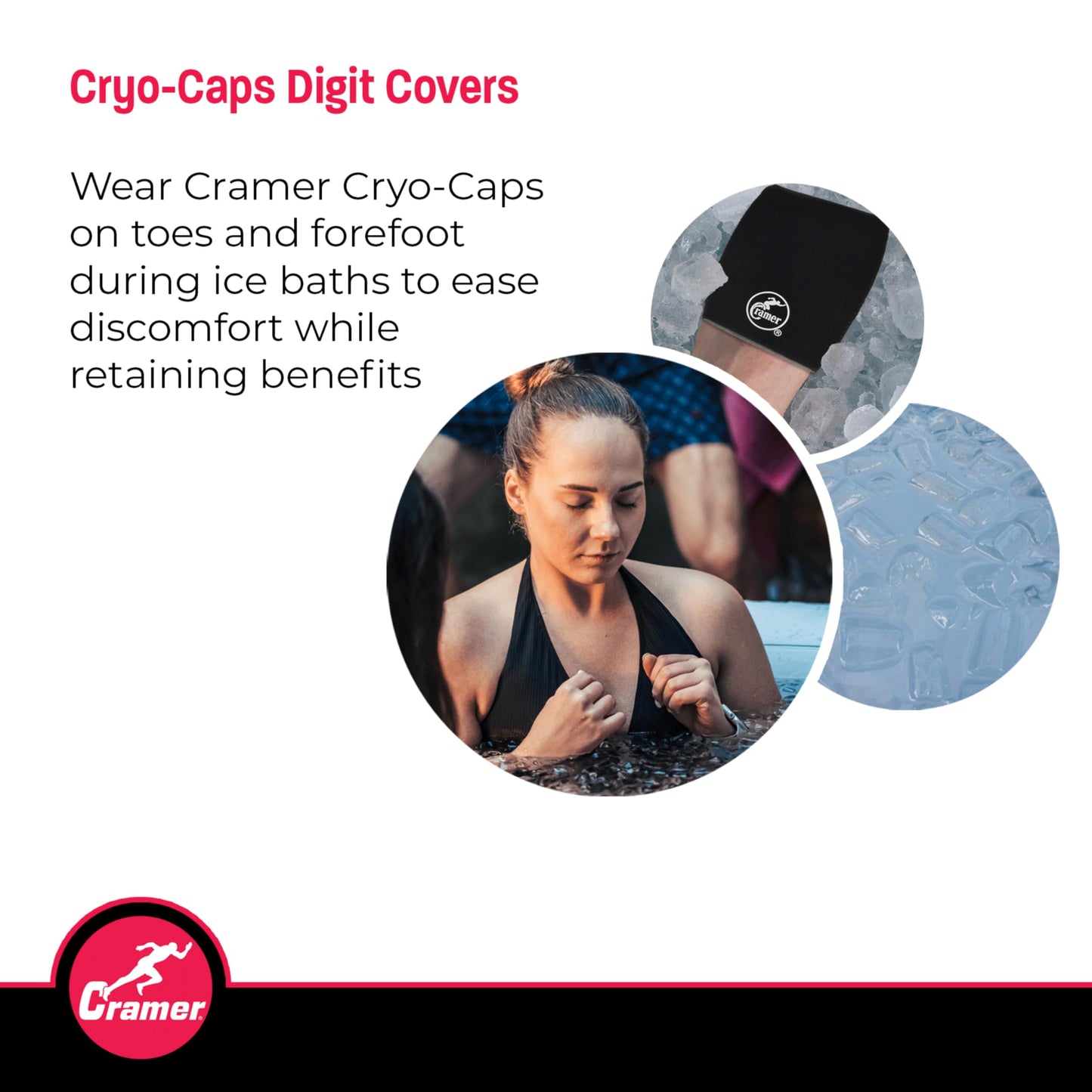 Cramer Cryo-Caps, Ice Bath Socks, One Pair, Keeps Feet Warm During Ice Baths, Toe Warmers, Toe Booties, Comfortable, Retains Body Heat