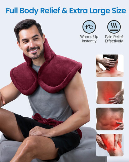 RENPHO Electric Heating Pad for Back Pain Relief, Birthday Christmas Gifts for Women Men Mom Dad Elderly, FSA Eligible Items Only List, Large Heat Pad for Neck Shoulders, 24"x33", ETL Certified, Gray