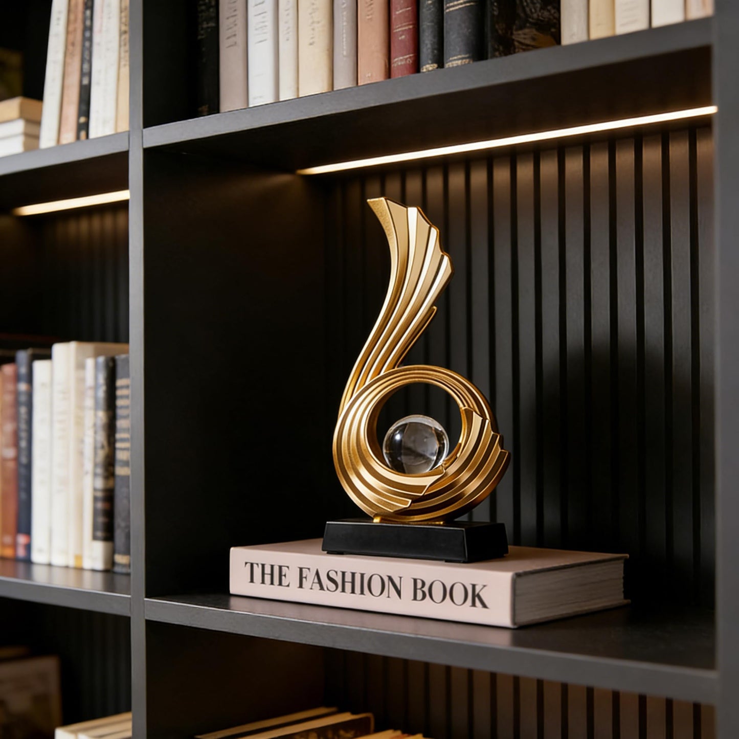 AWNR Gold Abstract Digit Statue Accent Decor, Adornos para Sala Modernos Shelf Decor Aesthetic for Coffee Table, Modern Home, TV Stand, Men's Bedroom, Coffee Table, Console Table (Abstract 6)
