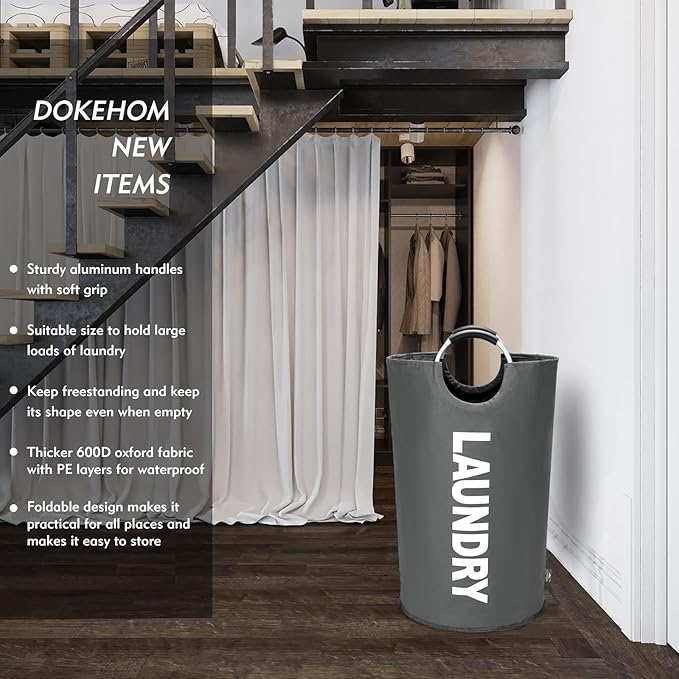 DOKEHOM 125L X-Large Collapsible Washing Laundry Basket Bag
