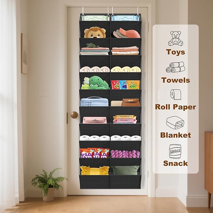 20-30 Pairs Over the Door Shoe Organizer, 10-Tier Door Shoes Rack, Handing