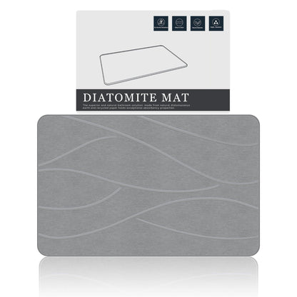 IDYFODOL Diatomite Stone Bath Mat Super Absorbent Quick Dry Easy to Clean Non Slip Versatile Mat for Bathroom, Kitchen, and More - 40x60 cm (Diatomite, Grey)