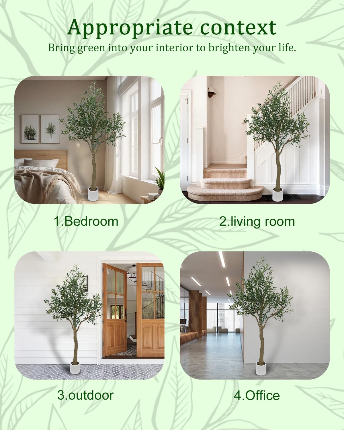 Sillaff Olive Tree 8FT Fake Tree Large Artificial Tree Indoor Faux Plants with Pot, Nearly Natural Olive Branches and Fruits for Living Room Home Office Decorations