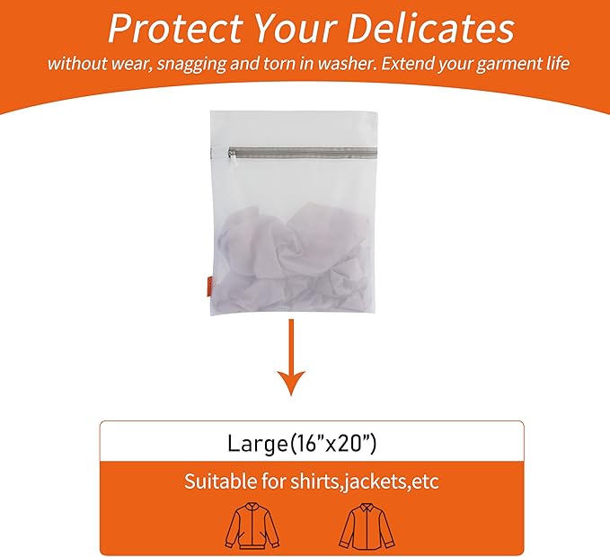 Polecasa 3Pcs 16 x 20 Inches Extra Durable Fine Mesh Laundry Bags