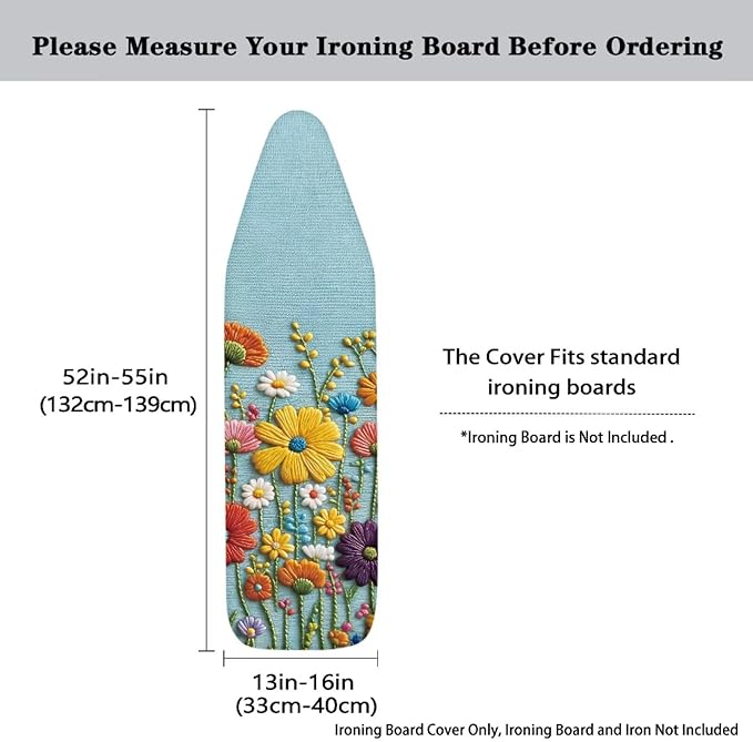 Sprowallow Colorful Daisy Ironing Board Cover Heavy Duty Iron Pad Covers Stain